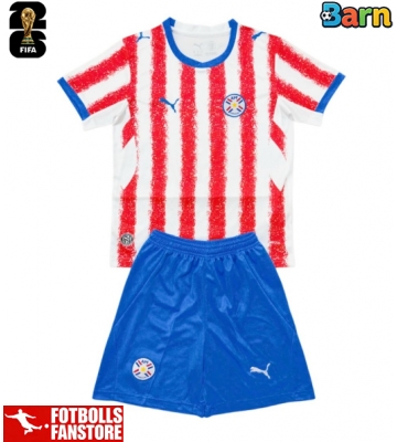 Paraguay Hemmatröja Barn VM 2026 Kortärmad (+ Korta byxor)